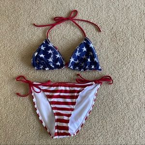 NWOT American Flag Reversible Bikini